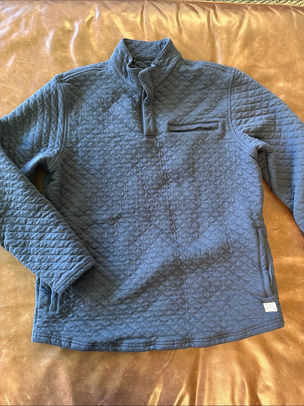Travis Mathew Quilted Half-Zip Pullover - Navy Blue Transatlantic quarter zip